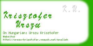 krisztofer urszu business card